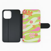 Retro Flowers Pattern Flip / Wallet Phone Case 2