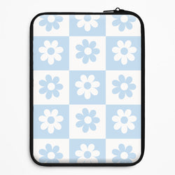Checkered Flowers Blue Universal Laptop Sleeve