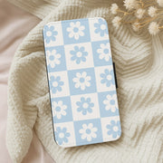 Checkered Flowers Blue Flip / Wallet Phone Case 5