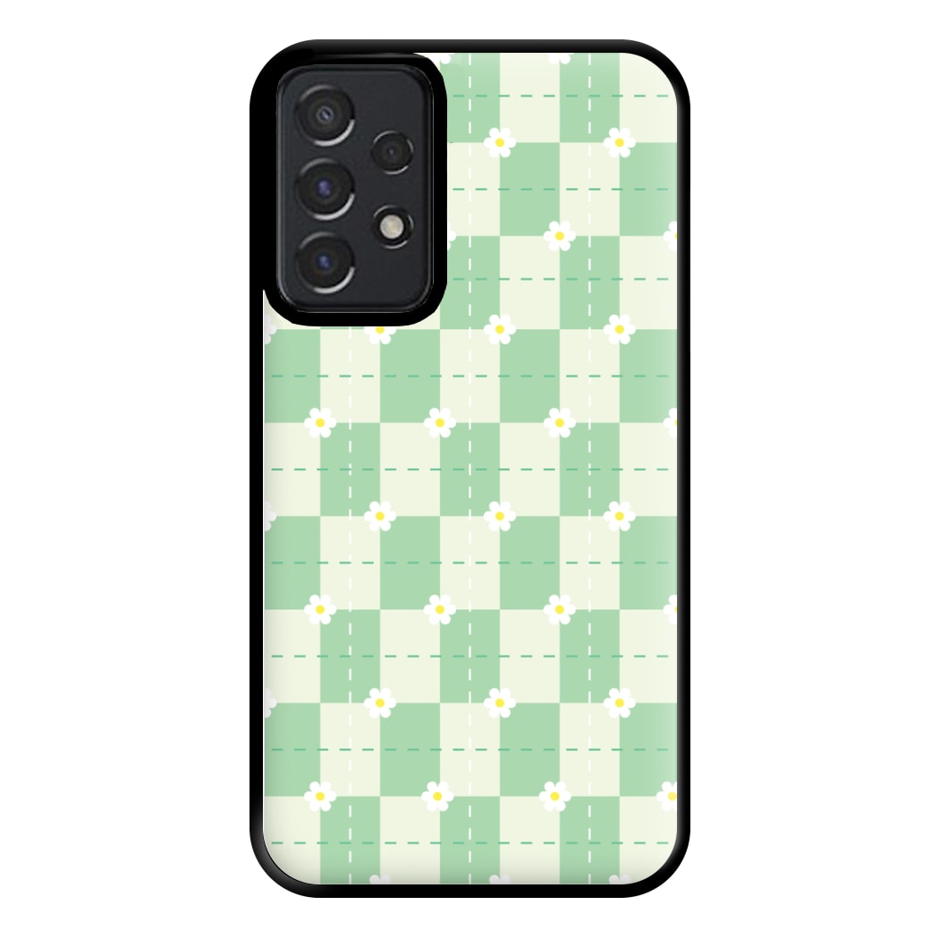 Green Plaid Daisies Phone Case for Galaxy A52 / A52s