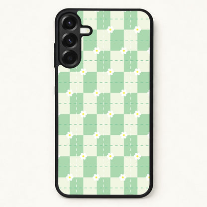 Green Plaid Daisies Phone Case for Galaxy A17