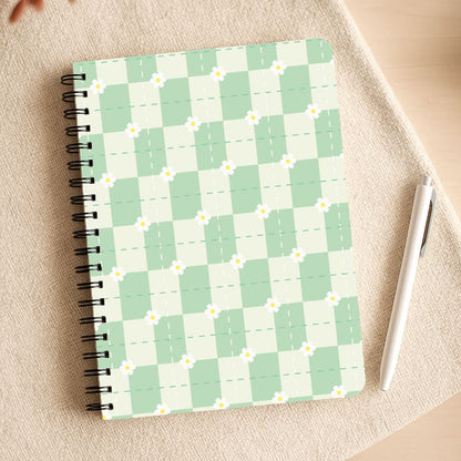 Green Plaid Daisies  Notepad