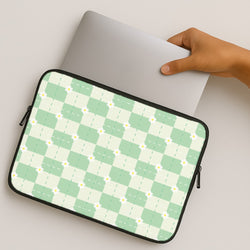 Green Plaid Daisies  MacBook Case