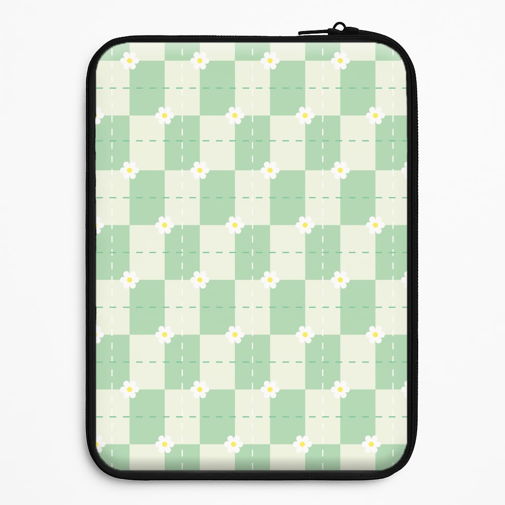 Green Plaid Daisies  Universal Laptop Sleeve