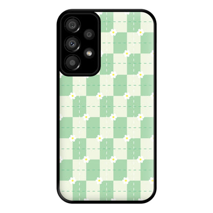 Green Plaid Daisies Phone Case for Galaxy A33