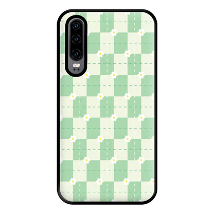 Green Plaid Daisies Phone Case for Huawei P30