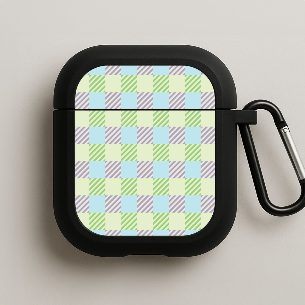 Green And Purple Checkered AirPods Case