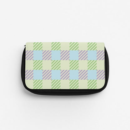 Green And Purple Checkered Pencil Case