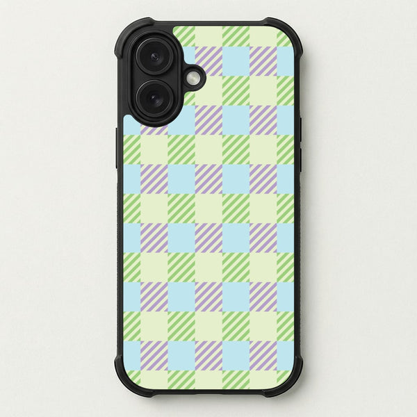 Green And Purple Checkered Phone Case — Bumper case