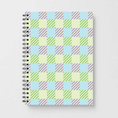 Green And Purple Checkered Notebook