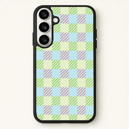 Green And Purple Checkered Phone Case for Galaxy S26