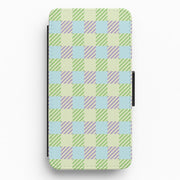 Green And Purple Checkered Flip / Wallet Phone Case 1