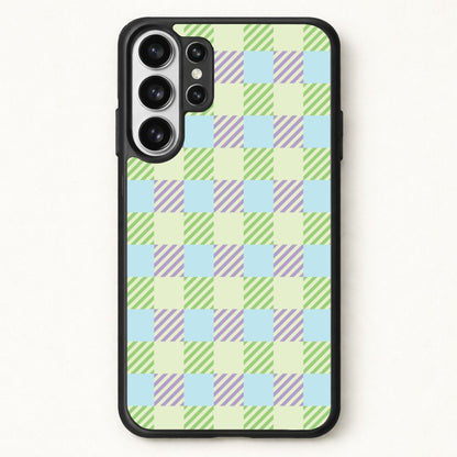Green And Purple Checkered Phone Case for Galaxy S26 Ultra