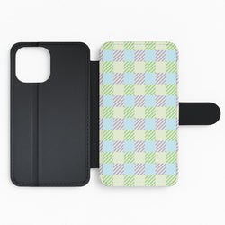 Green And Purple Checkered Flip Phone Case