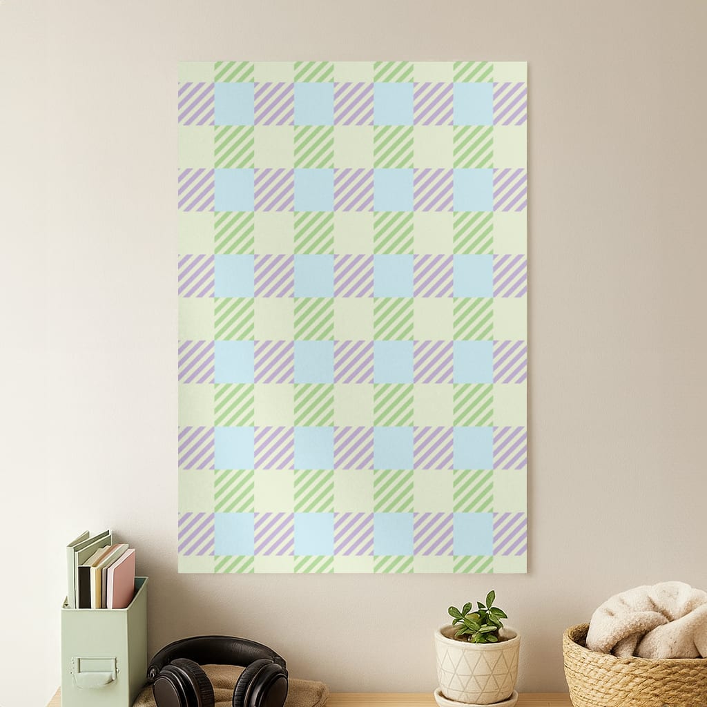 Green And Purple Checkered Poster