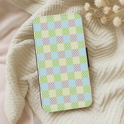 Green And Purple Checkered Wallet Phone Case