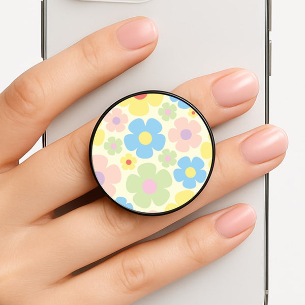 Rainbow Flowers Pattern Phone Grip