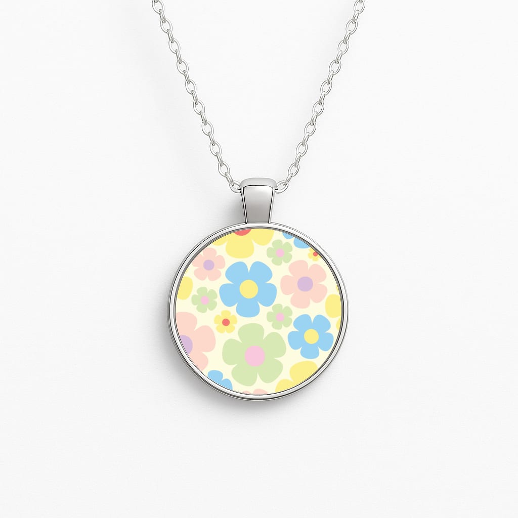 Rainbow Flowers Pattern Necklace