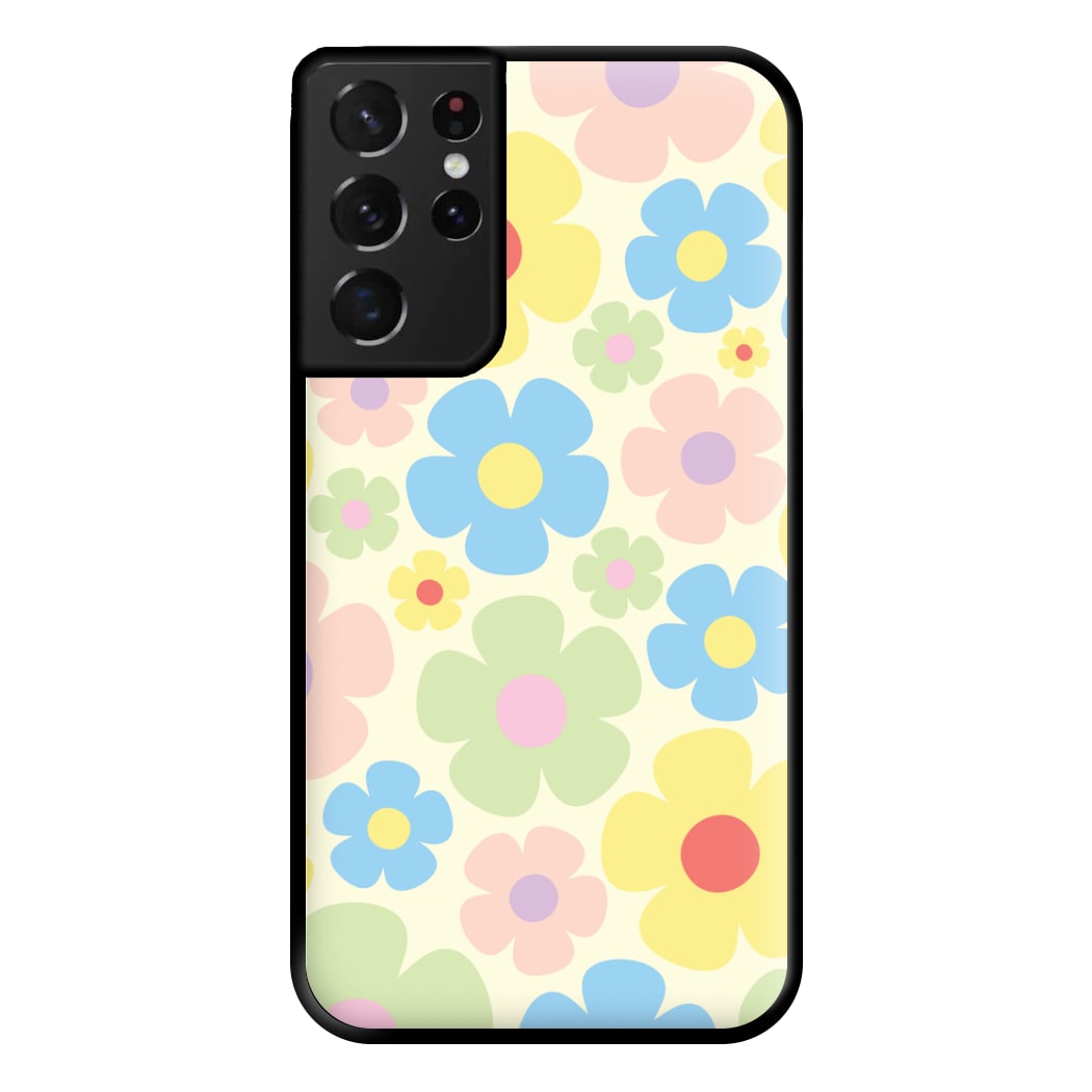 Rainbow Flowers Pattern Phone Case for Galaxy S21 Ultra
