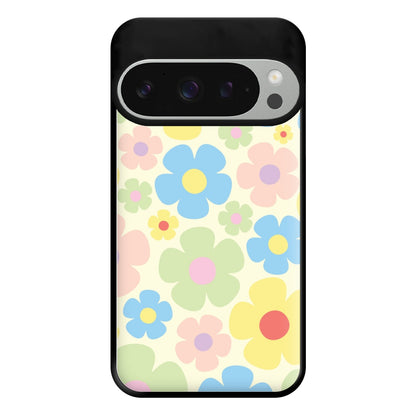 Rainbow Flowers Pattern Phone Case for Google Pixel 9 Pro XL