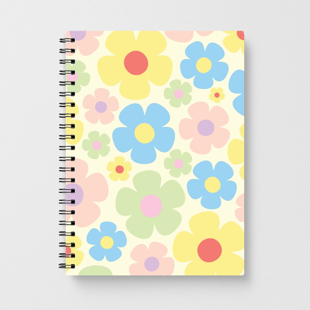 Rainbow Flowers Pattern Notebook