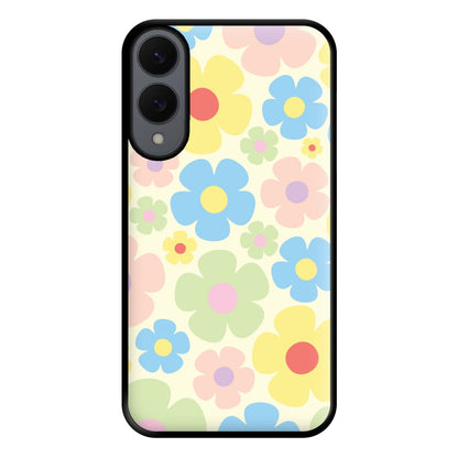 Rainbow Flowers Pattern Phone Case for Galaxy S25 Edge