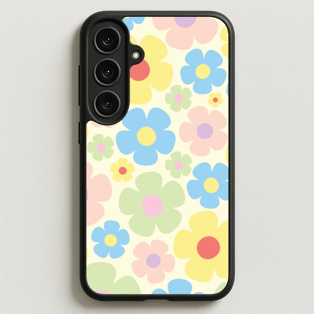 Rainbow Flowers Pattern Phone Case for Galaxy S25FE