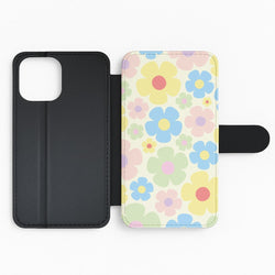 Rainbow Flowers Pattern Flip Phone Case
