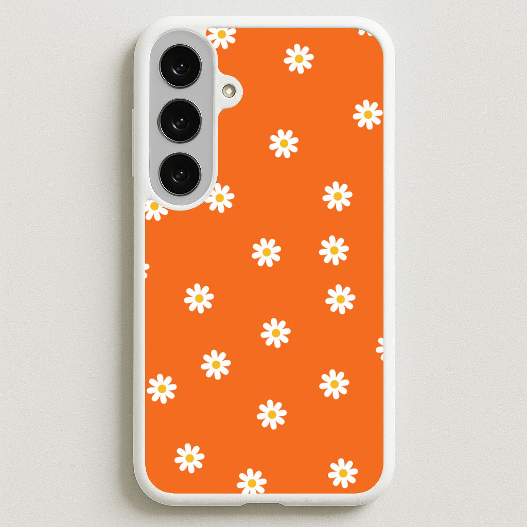 Orange Daisies Phone Case for Galaxy S25FE