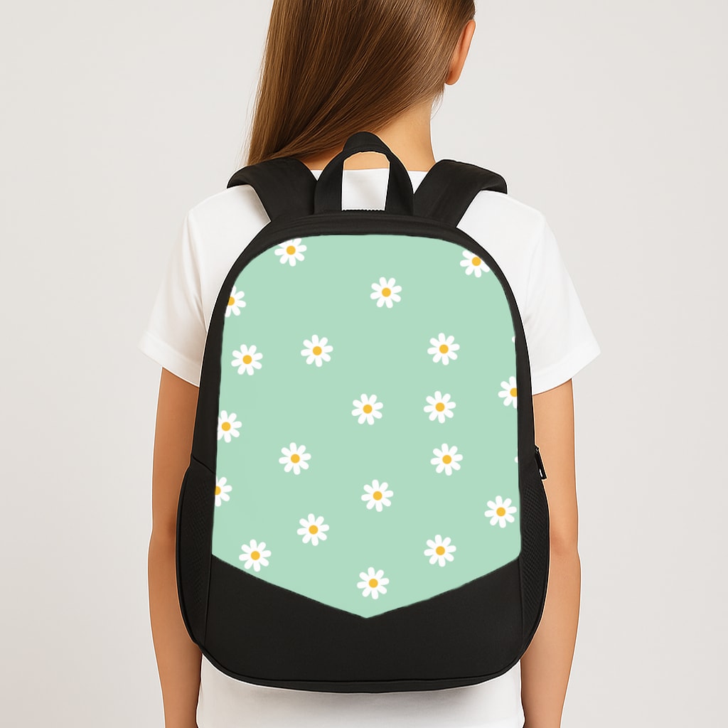 Teal Daisies Large School Bag