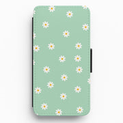 Teal Daisies Flip / Wallet Phone Case 1