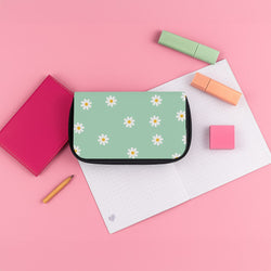 Teal Daisies Pencil Case