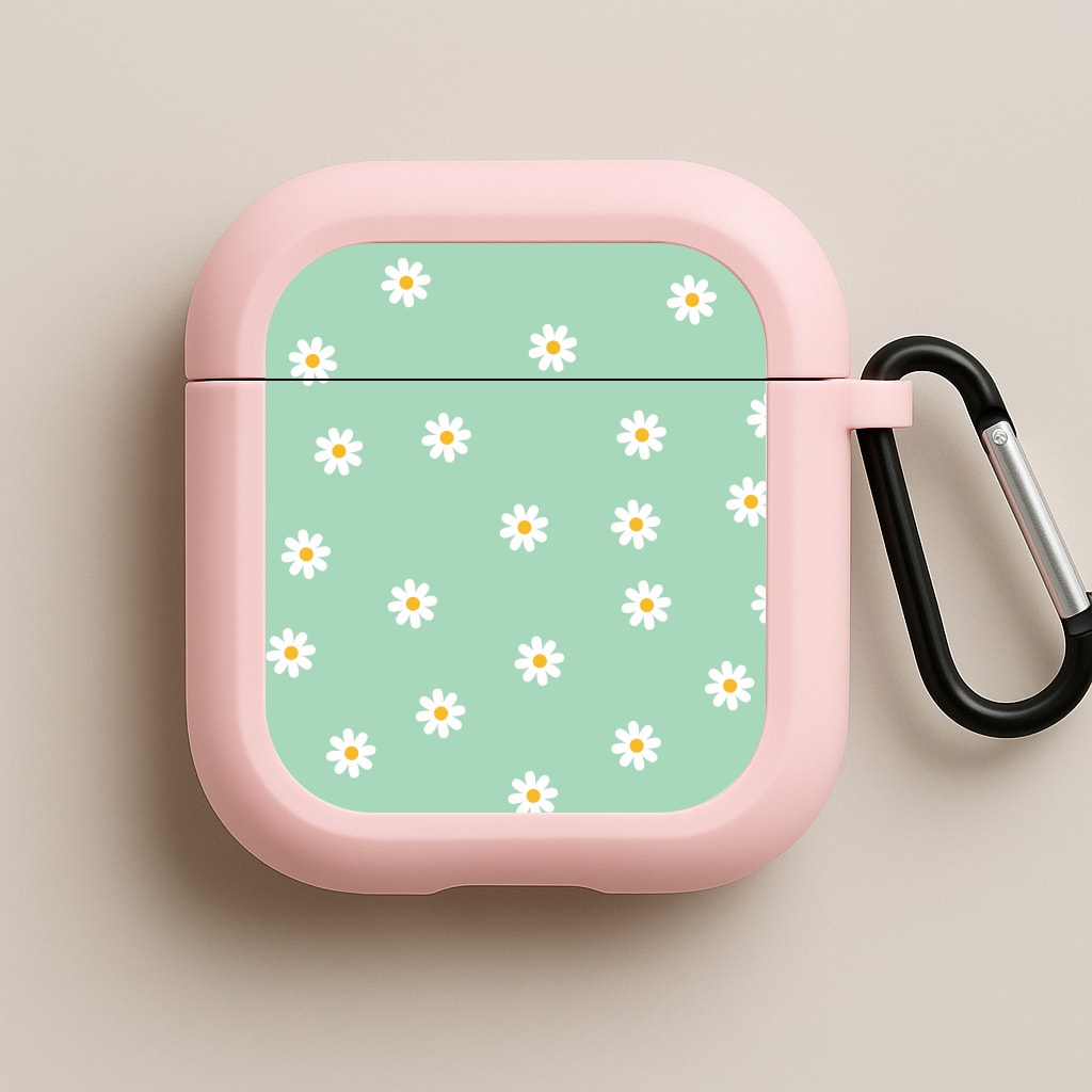 Teal Daisies Pink AirPods Case