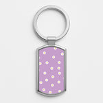 Purple Daisies  Silver Keyring