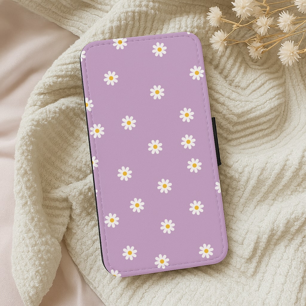 Purple Daisies  Wallet Phone Case