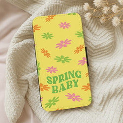 Spring Baby Retro Pattern Wallet Phone Case
