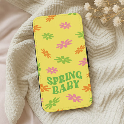 Spring Baby Retro Pattern Wallet Phone Case