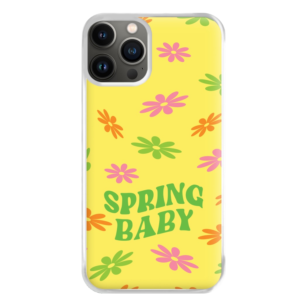 Spring Baby Retro Pattern Phone Case for iPhone 13 Pro Max
