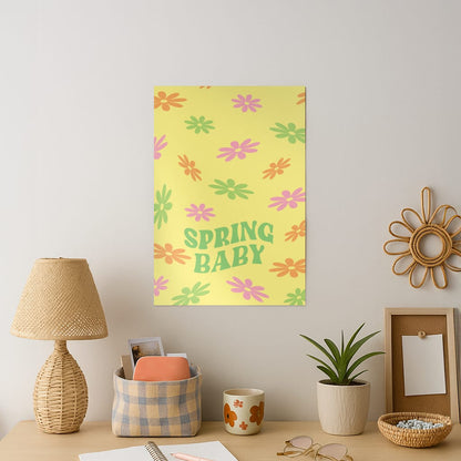 Spring Baby Retro Pattern Art Print