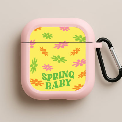 Spring Baby Retro Pattern Pink AirPods Case