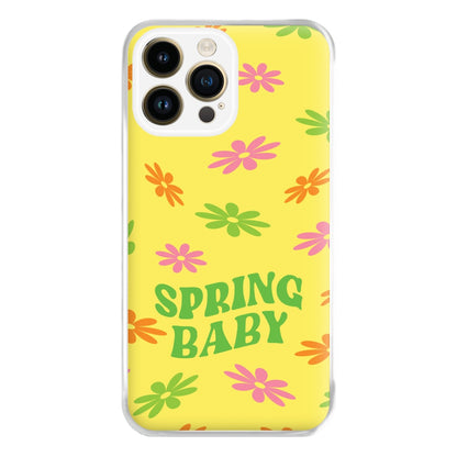Spring Baby Retro Pattern Phone Case for iPhone 14 Pro Max