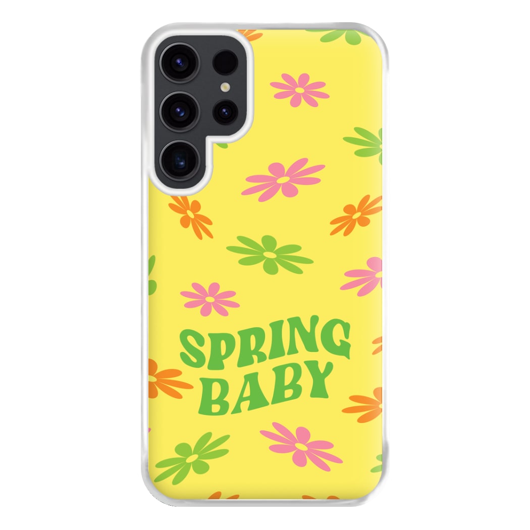 Spring Baby Retro Pattern Phone Case for Galaxy S23 Ultra