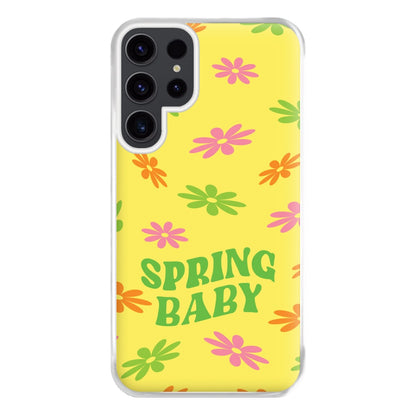 Spring Baby Retro Pattern Phone Case for Galaxy S23 Ultra