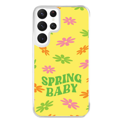 Spring Baby Retro Pattern Phone Case for Galaxy S22 Ultra