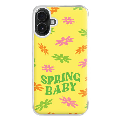 Spring Baby Retro Pattern Phone Case for iPhone 16 Plus