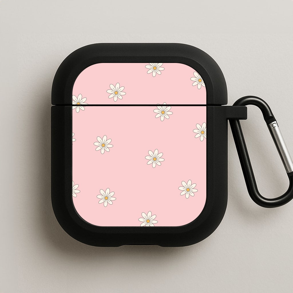 Dusty Pink Daisy Pattern AirPods Case