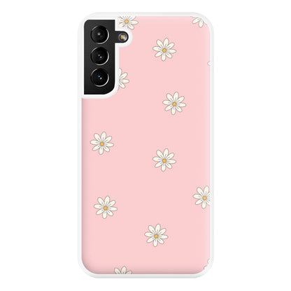Dusty Pink Daisy Pattern Phone Case for Galaxy S21 Plus