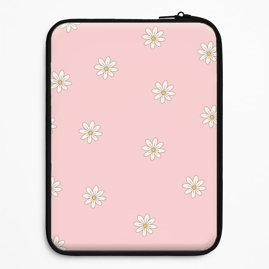 Dusty Pink Daisy Pattern Laptop Sleeve