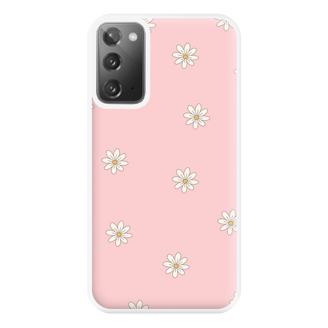 Dusty Pink Daisy Pattern Phone Case for Galaxy Note 20 Ultra