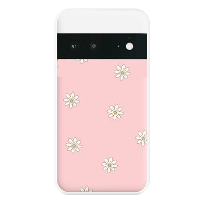 Dusty Pink Daisy Pattern Phone Case for Google Pixel 6a